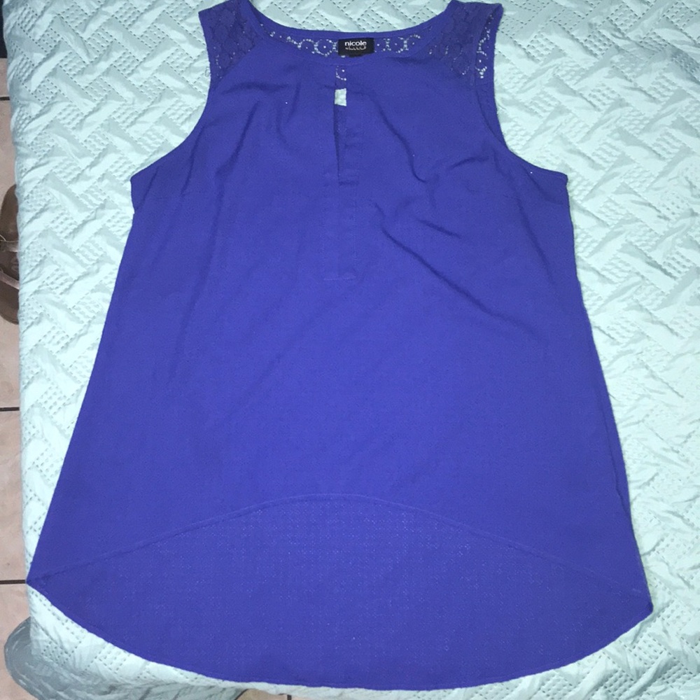 Nicole Miller Cobalt Blue High-Low Top
